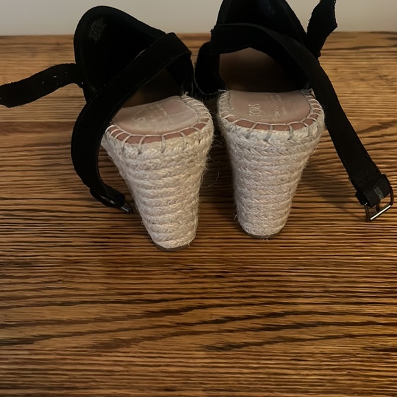 TOMS Monica Wedge Heel Espadrilles in Black Size 9 - Picture 6 of 8